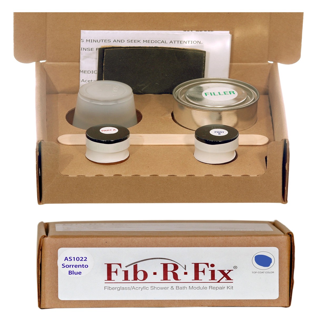 AS1022 American Standard Fib-R-Fix Fiberglass and Acrylic Cosmetic Repair Sorrento Blue