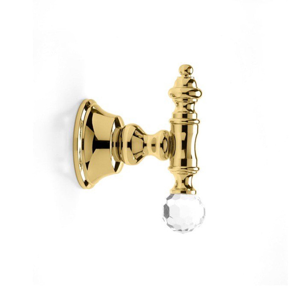 Bella Crown Swarovski Single Hook - Wall Mount - 5 BrassPolished Gold