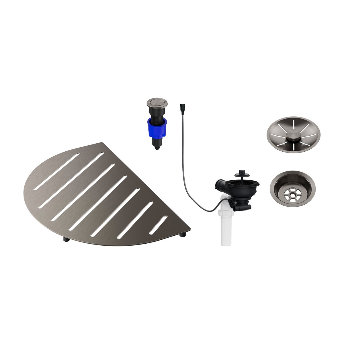 BLANCO Oovalon Drain Accessory Bundle - Includes Top Grid Basket Strainer and Drain Button
