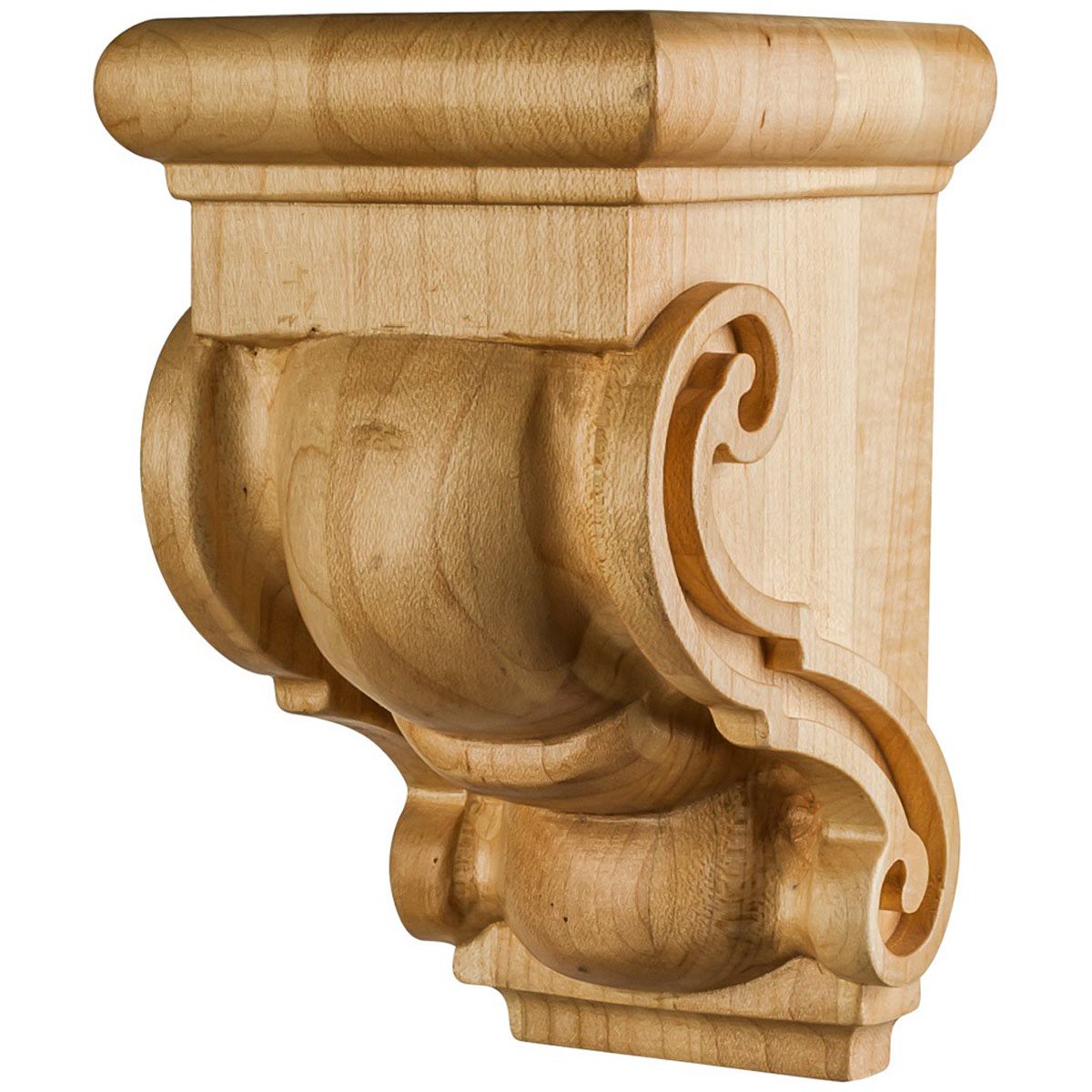 Hardware Resources 3 x 3 x 5 Rubberwood Scrolled Bar Bracket