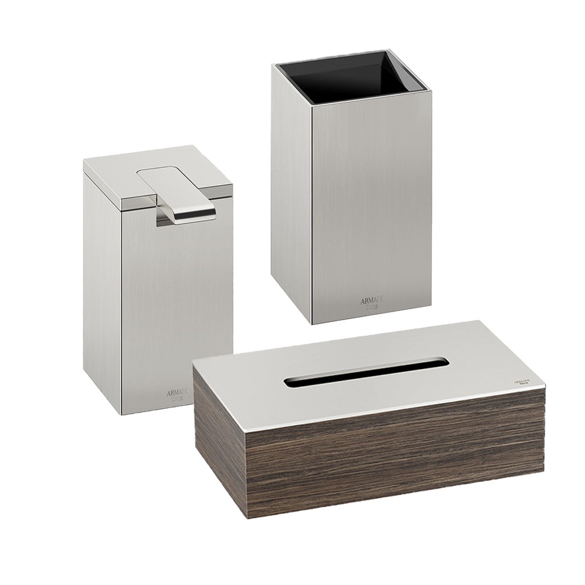Island Bathroom Accessories Set - Free Standing - MetalBrushed Steel