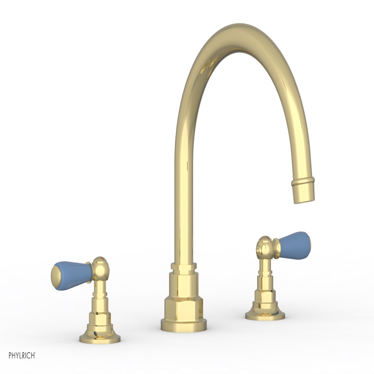 JAMESTOWN - Deck Tub Set - Lever Handles with Light Blue Accents 165-41