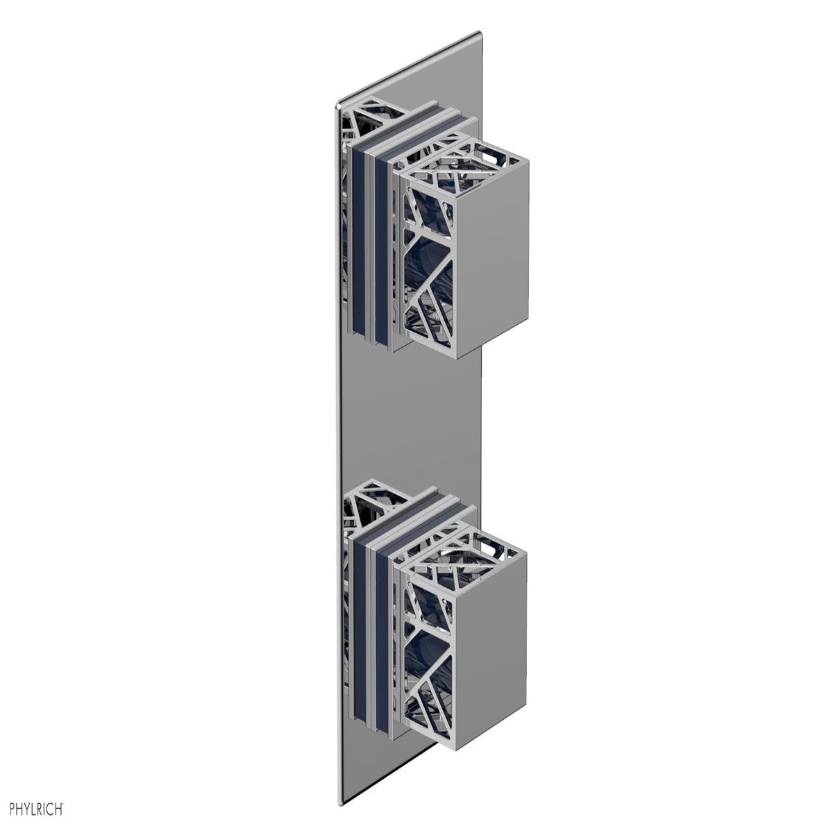 JOLIE- Thermostatic Valve with Volume Control or Diverter with Navy Blue Accents 4-588