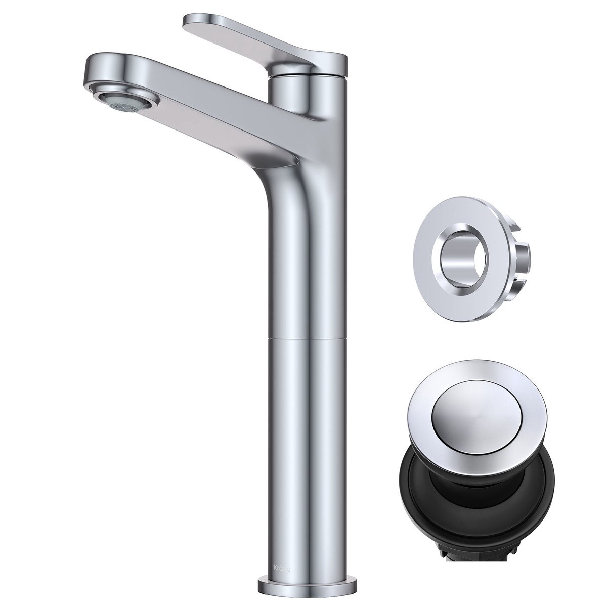 KRAUS Indy Single Handle Vessel Bathroom Faucet in Chrome