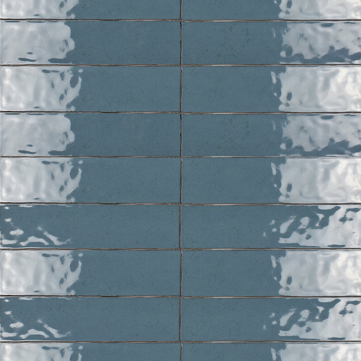 Maiolica Blue Steel Crackled Wall Tile - Wall Mount - 3 x 12 CeramicBlue