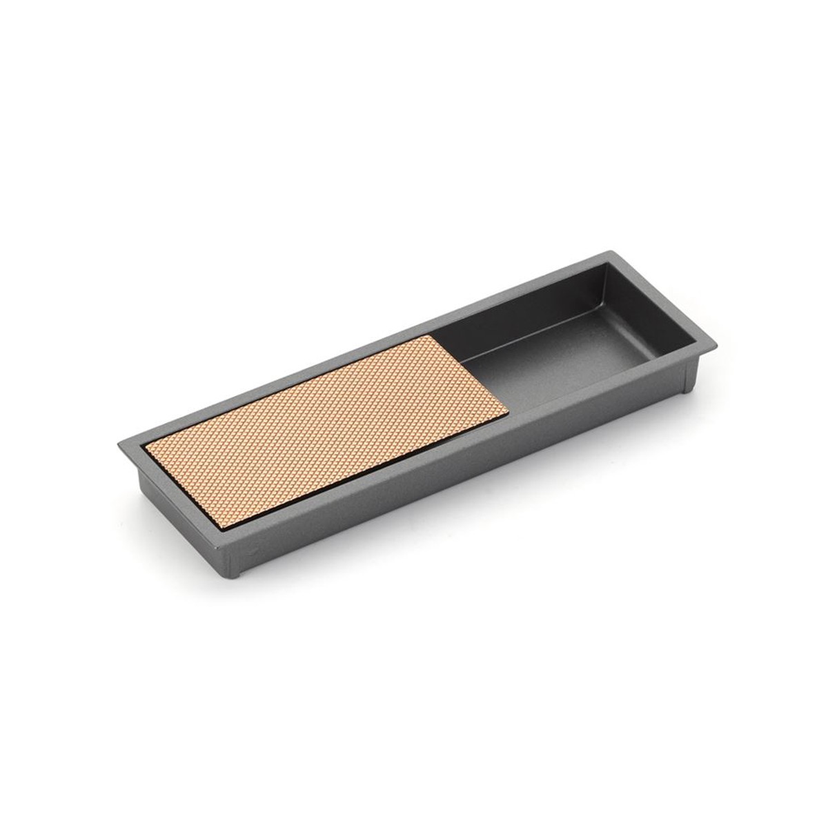 Modo Rectangular Mixed Cabinet Recessed Pull - Cabinet Mount - 7 ZincGun MetalPolished Rose Gold