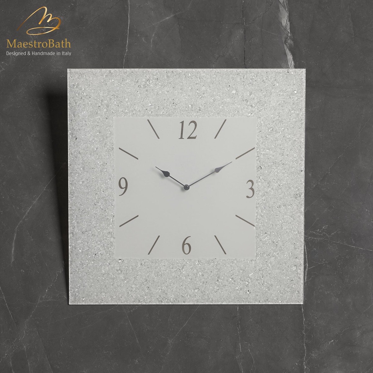 Murano Square Wall Clock White