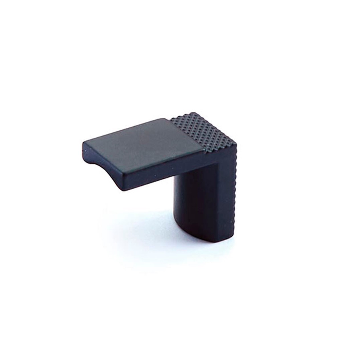 Quadrato Wide Finger Cabinet Knob - Cabinet Mount - 1 ZincMatt Black