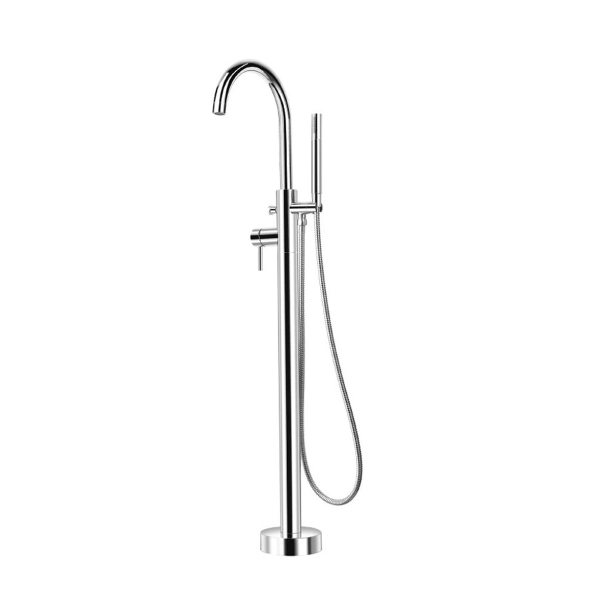 Serie 100 Tub Faucet with Hand Shower Complete Set - Floor Mount - 46 BrassPolished Chrome