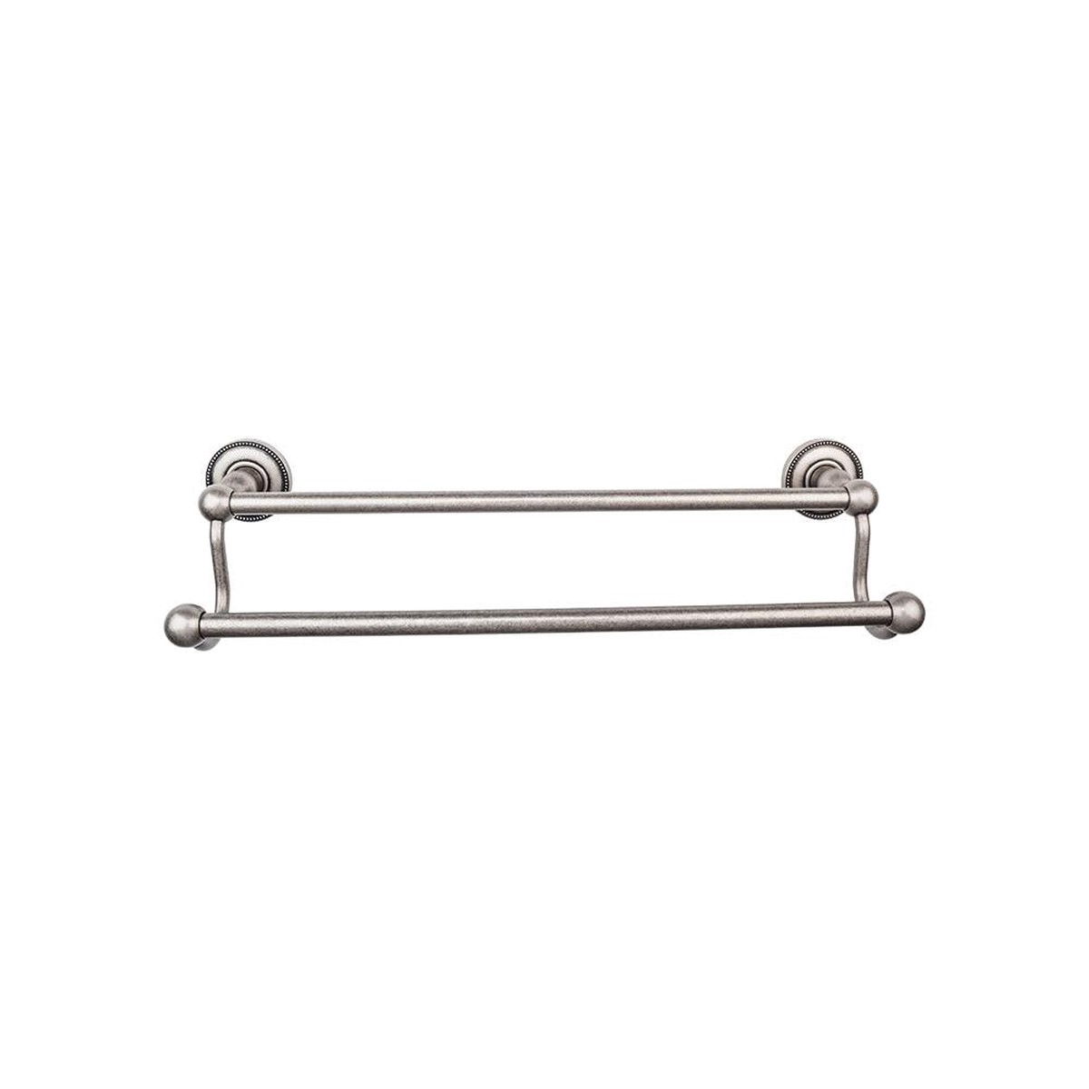 Top Knobs Edwardian Double Bath Towel Bar - Beaded Backplate