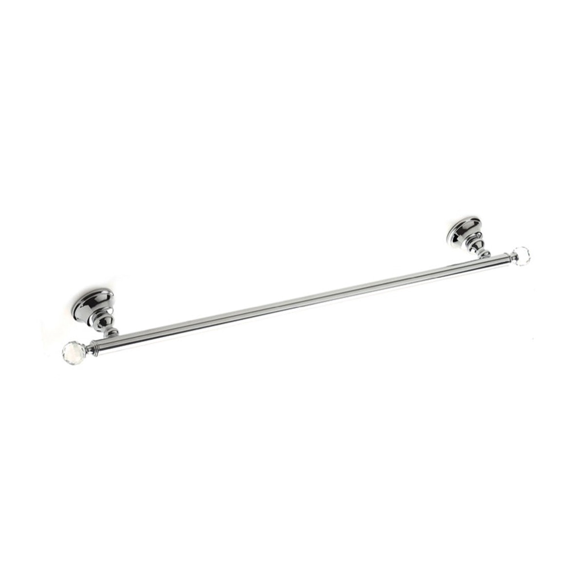 Bella Crown Swarovski Single Towel Bar - Wall Mount - 24 BrassPolished Chrome