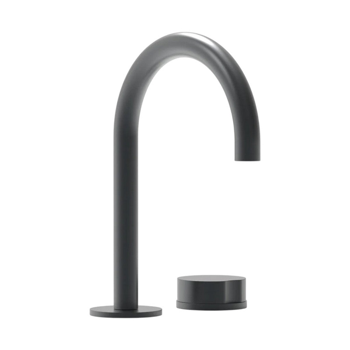 Circ Round Single Handle High Spout Bathroom Faucet - Widespread - 6 BrassGun Metal