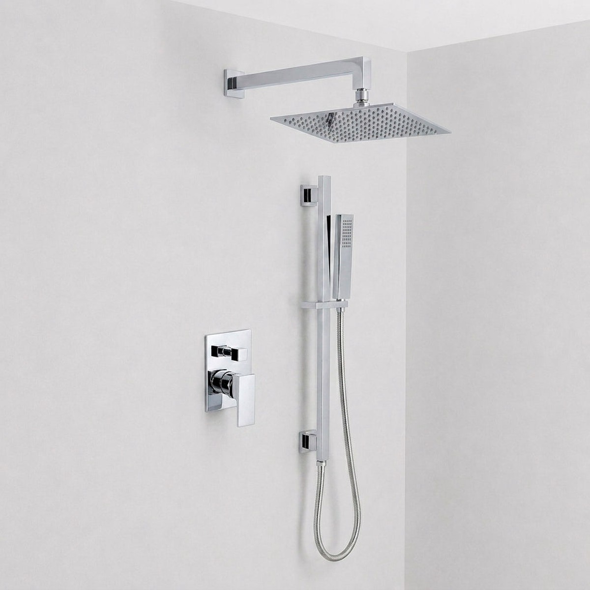 Devon 2 Way Pressure Balance Complete Shower Set - Wall Mount - 12 BrassPolished Chrome