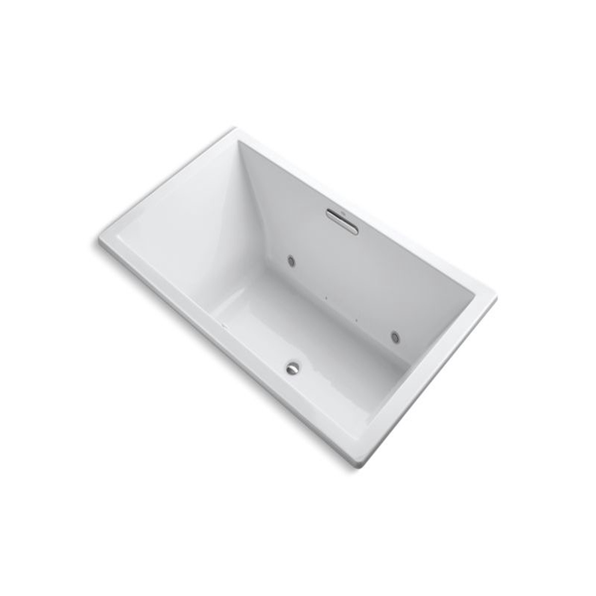 KOHLER K-1174-GVBCW Underscore Rectangle 72 x 42 drop-in VibrAcoustic(R) BubbleMassage(TM) Air Bath with Bask(TM) heated surface and chromatherapy and center drain