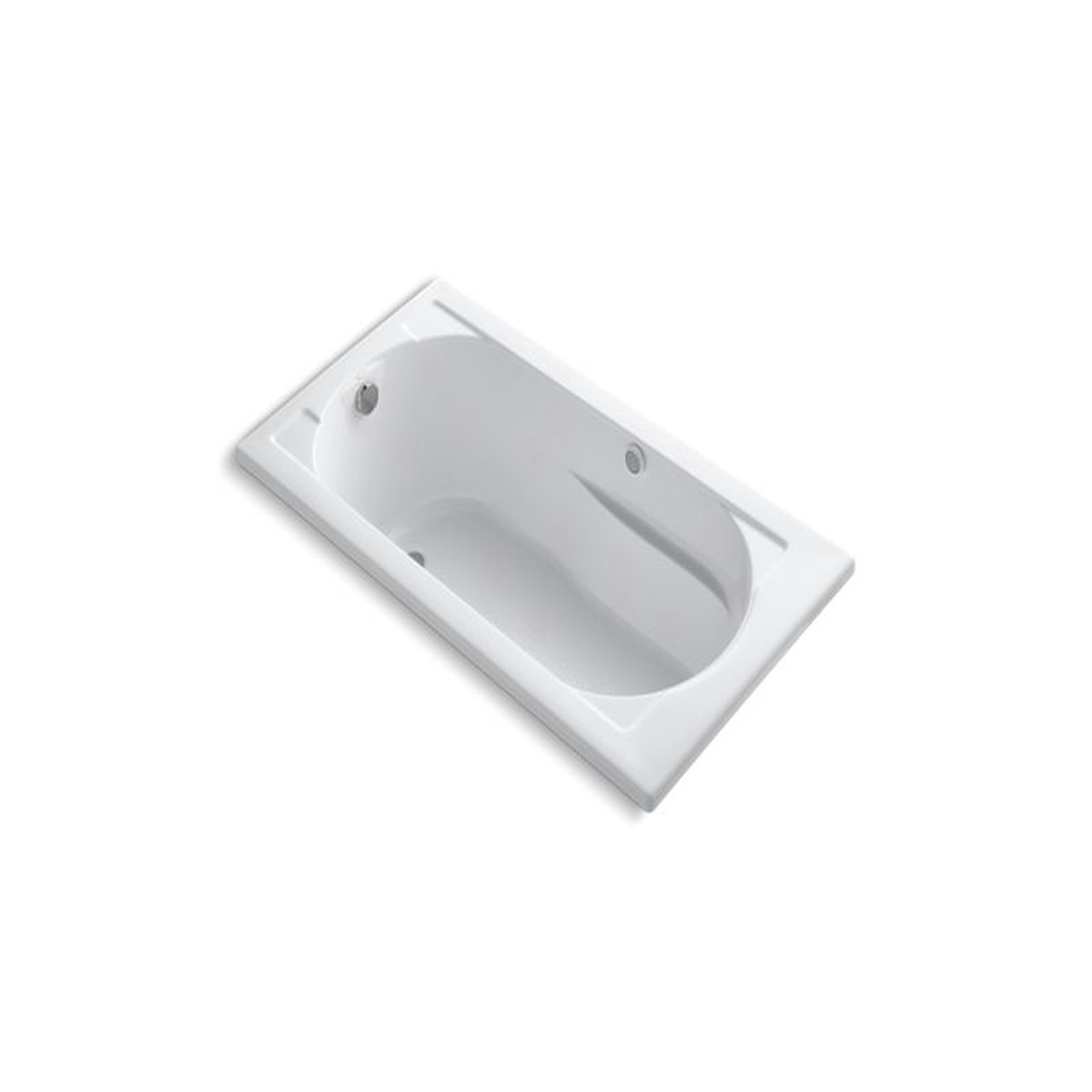 KOHLER K-1357-GHW Devonshire 60 x 32 Heated BubbleMassage air bath with Bask reversible drain