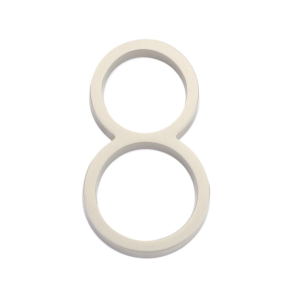 Modern 8 House Numbers - Wall Mount - 7 ZincSatin Nickel