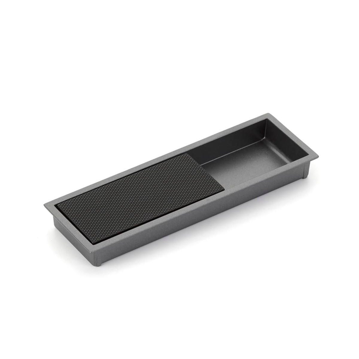 Modo Rectangular Mixed Cabinet Recessed Pull - Cabinet Mount - 7 ZincGun MetalMatt Black