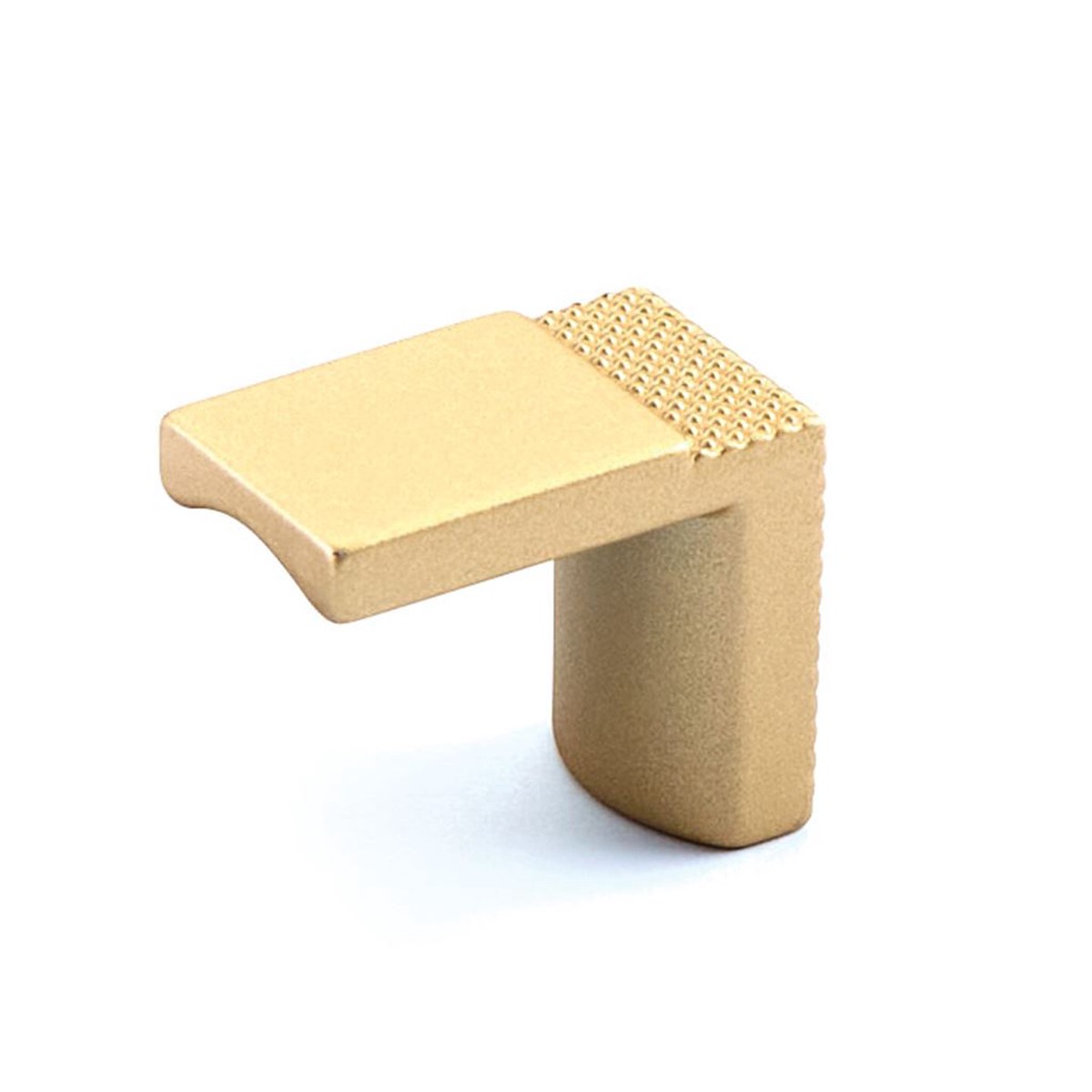 Quadrato Wide Finger Cabinet Knob - Cabinet Mount - 1 ZincSatin Brass