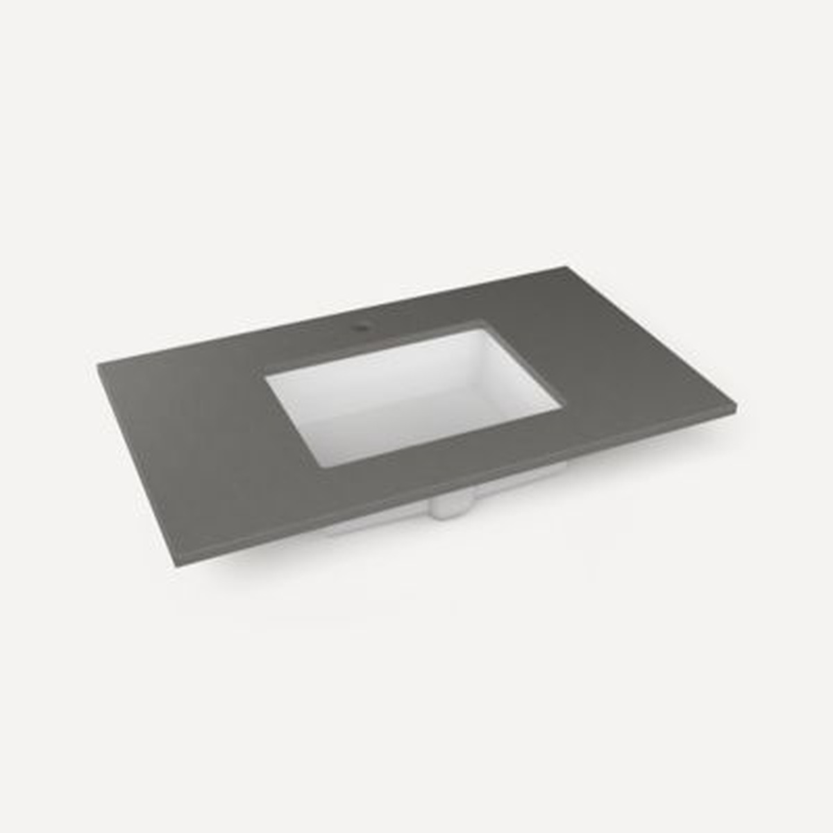 Robern TF37UCO90 Engineered Stone Top Quartz Stone Vanity Top 37 x 34 x 22 Center Undercounter Sink Single Hole