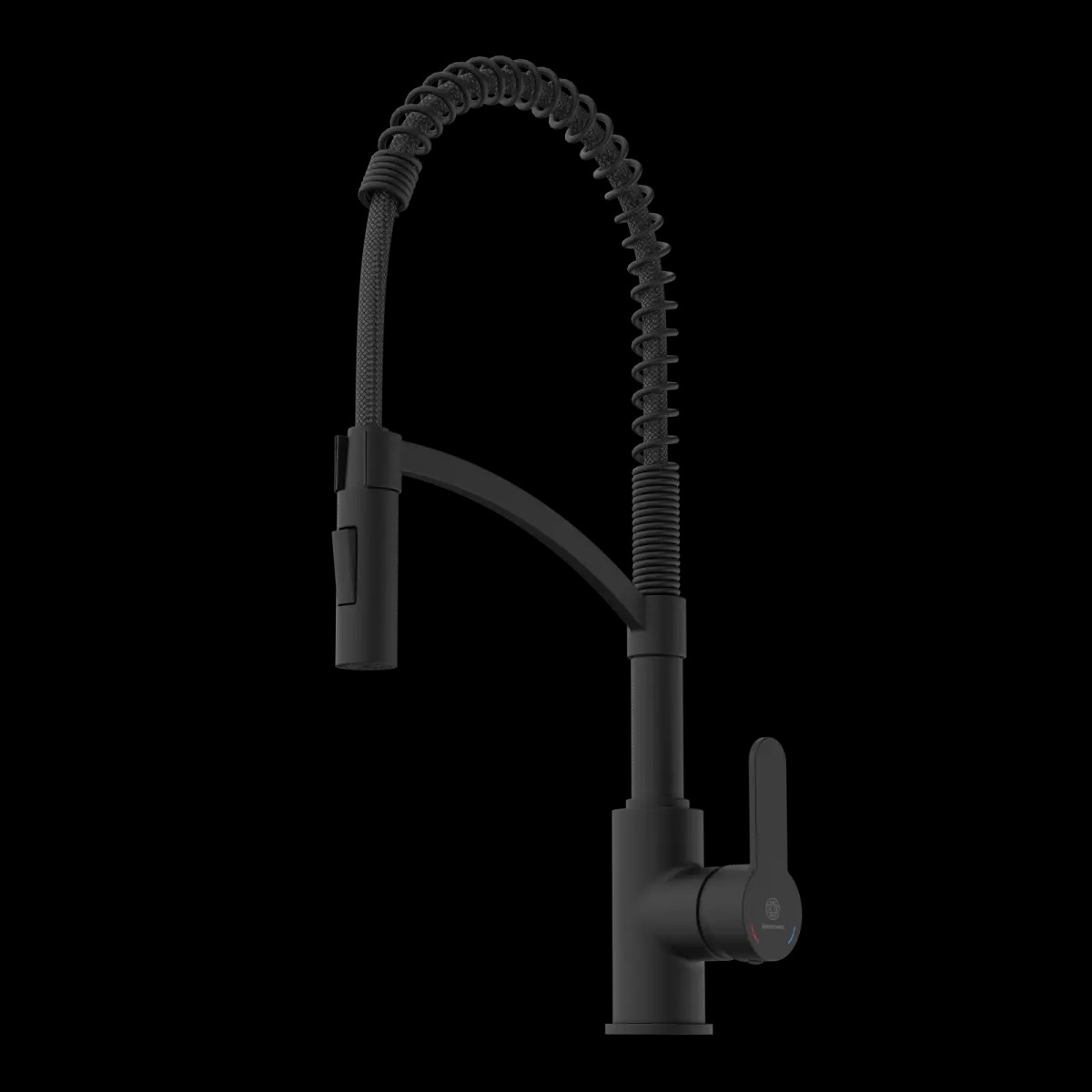 Wasserwerk Single Hole Pull Down Kitchen Faucet in Matte Black
