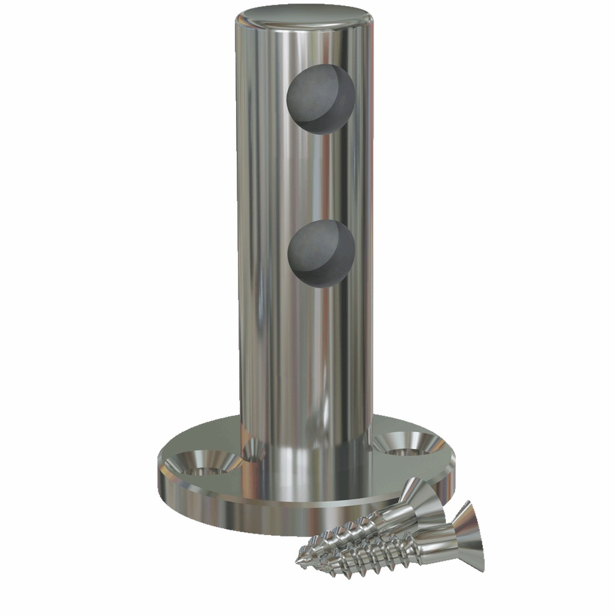 Gallery Rail Posts Double Contemporary Chrome