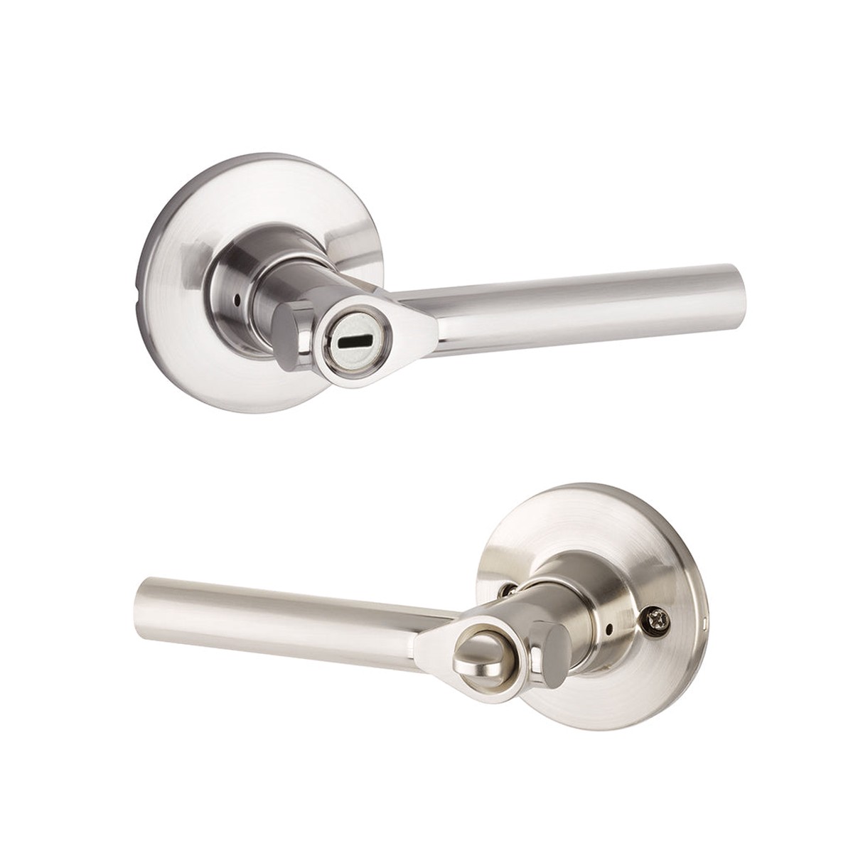 Owen Rosette Holden Privacy Door Leverset - Door Mount - 4 BrassSatin Nickel