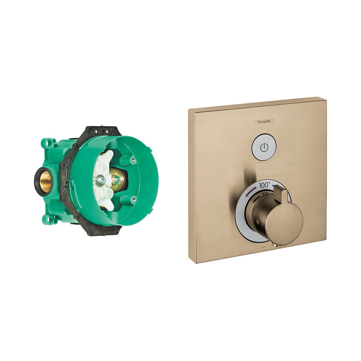 Showerselect 2 Way Thermostatic Trim Shower Mixer - Wall Mount - 7 BrassBrushed Bronze