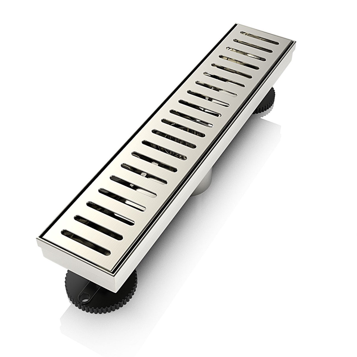 WEBANG 12 Inch Capsule Pattern Linear Shower Drain With Accessories Brushed Nickel