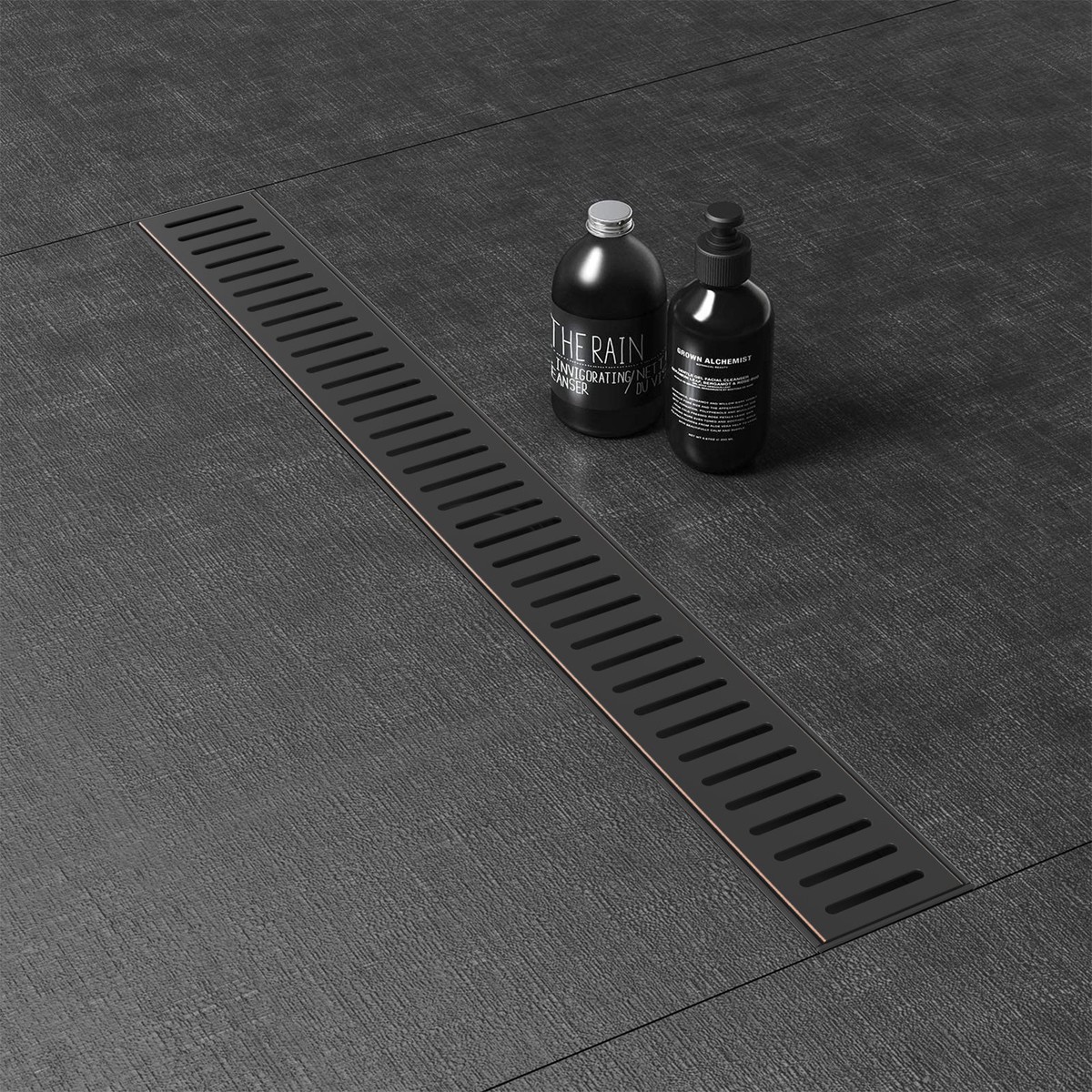 WEBANG 24 Inch Capsule Pattern Linear Shower Drain With Accessories Oil Rubbed Bronze