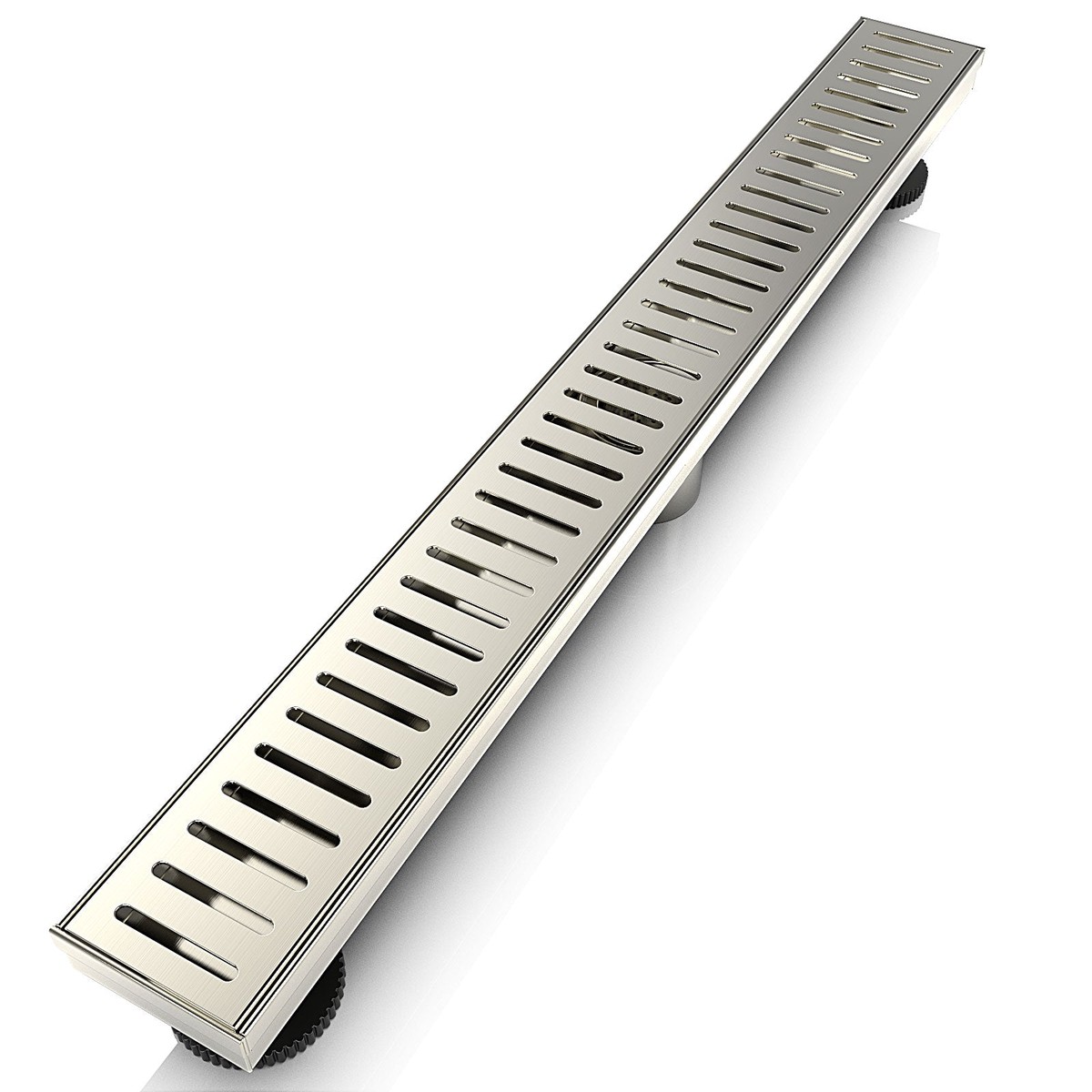 WEBANG 36 Inch Capsule Pattern Linear Shower Drain With Accessories Brushed Nickel