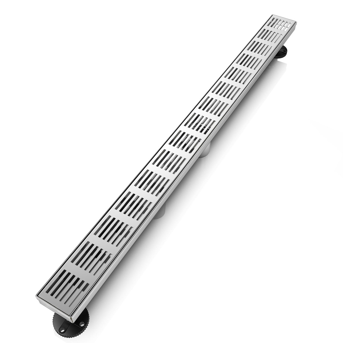 WEBANG 36 Inch Fence Pattern Linear Shower Drain With Accessories Brushed Stainless Steel