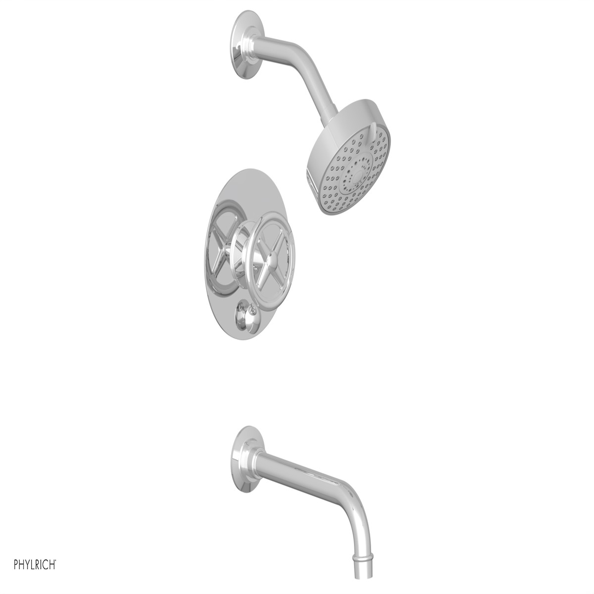 WORKS - Pressure Balance Tub Shower Set - Cross Handle 220-28