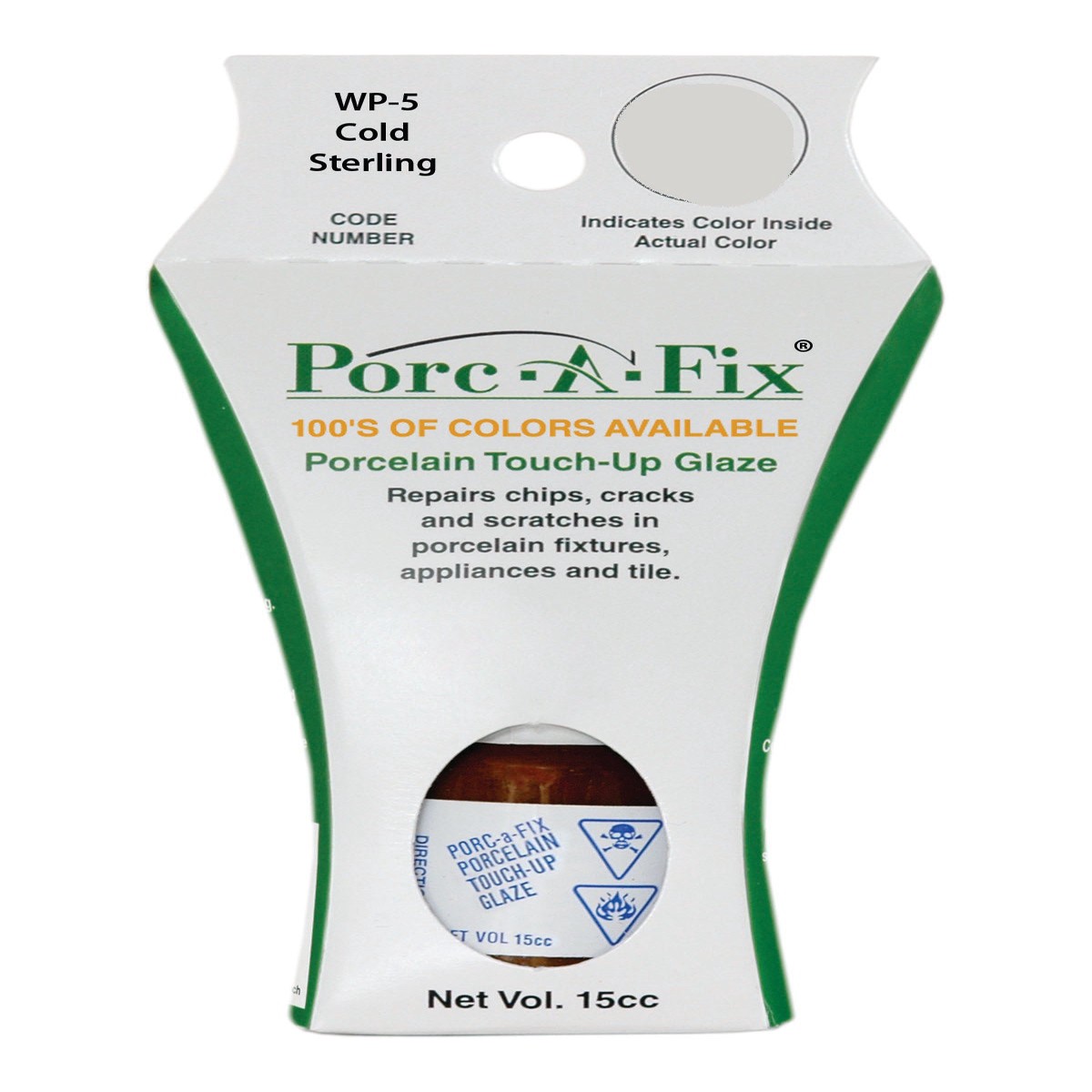 WP-5 Porc-A-Fix Touch Up Repair Glaze - Whirlpool Cold Sterling