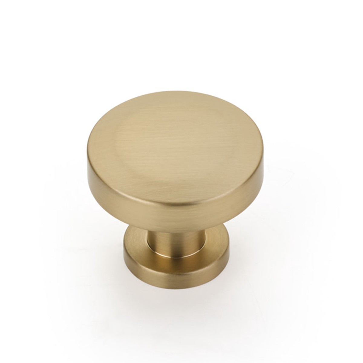 Heathrow Round Cabinet Knob - Cabinet Mount - 2 BrassSatin Brass