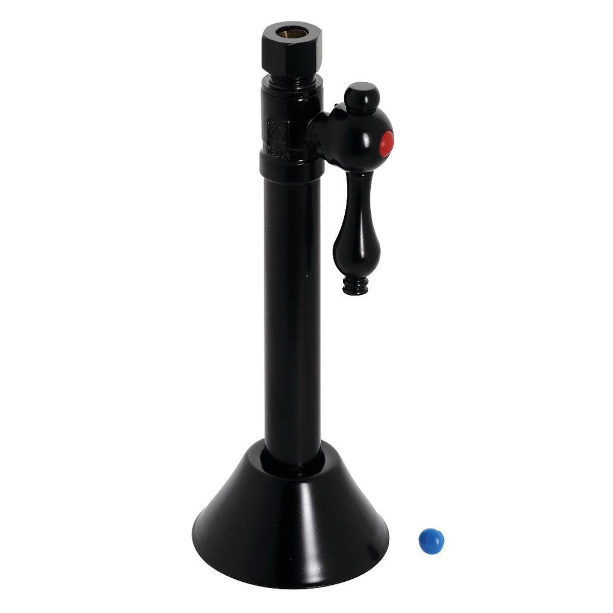 Kingston Brass 12 Sweat x 38 OD Comp Straight Shut-Off Valve with 5 Extension in Matte Black