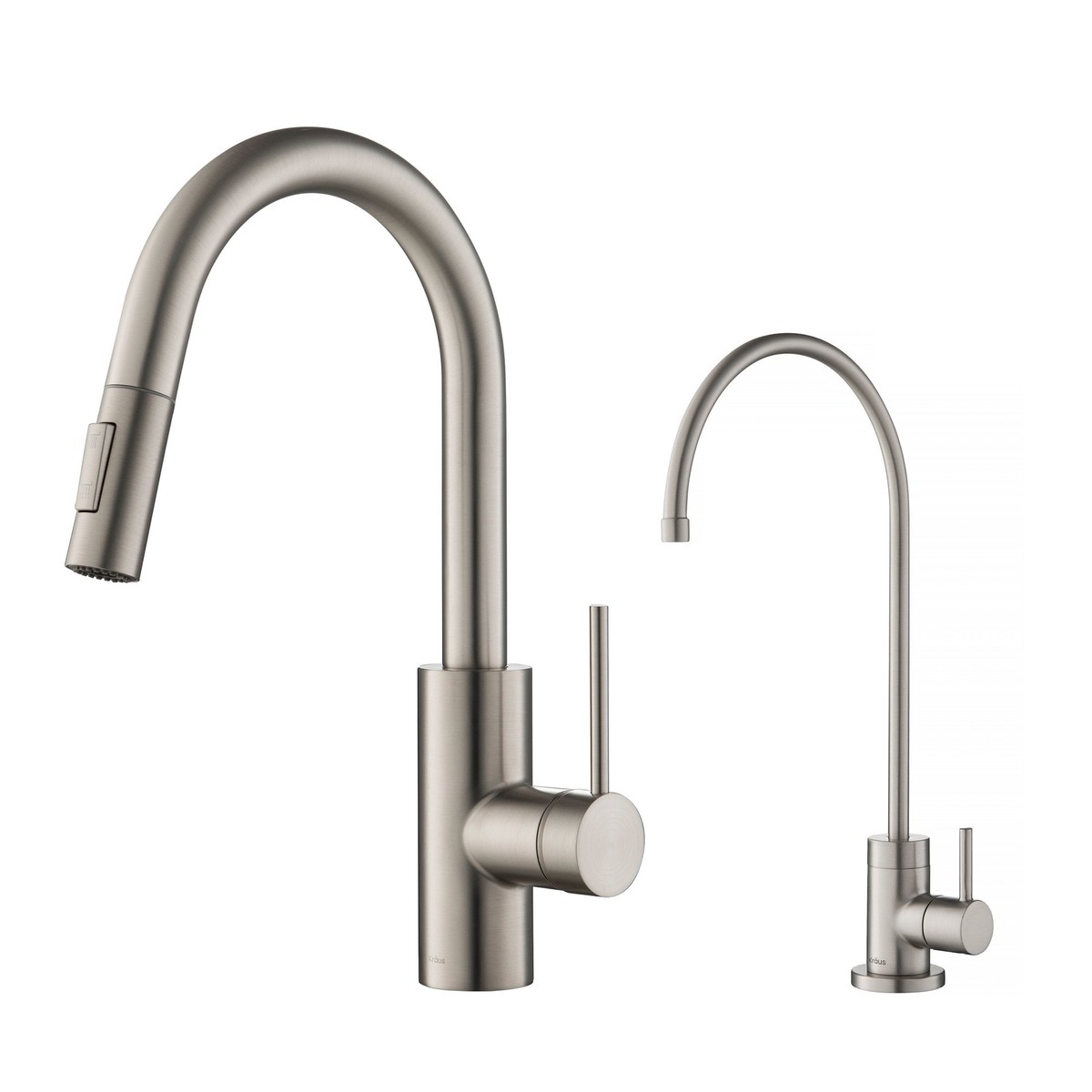 KRAUS Oletto Pull-Down Kitchen Faucet Purita Water Filter Faucet in Spot Free Stainless Steel