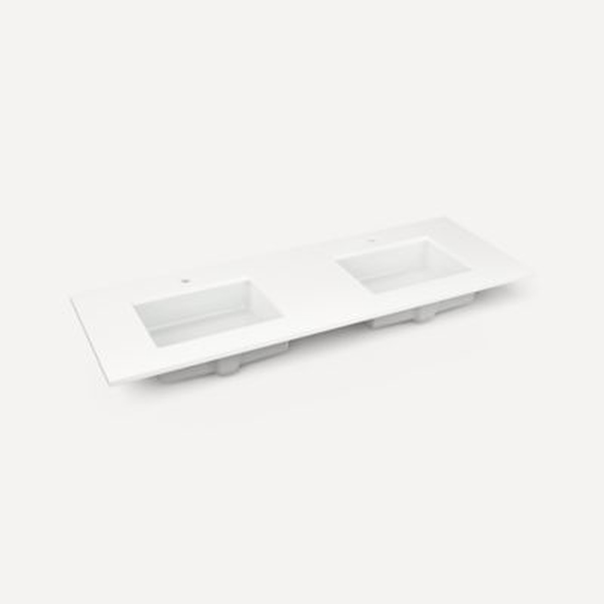 Robern TF61UDO90 Engineered Stone Top Quartz Stone Vanity Top 61 x 34 x 22 Double Undercounter Sink Single Hole