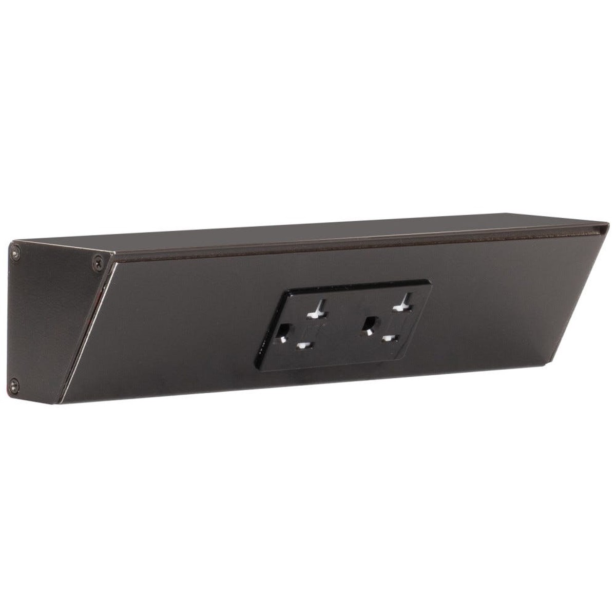 Tamper Resistant Angle Under Cabinet Outlet Power Strip Black Finish