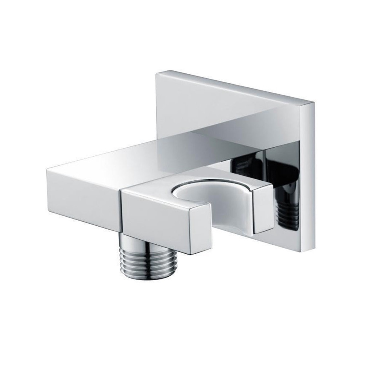 Universal Adjustable Angle Hand Shower Holder Connector - Wall Mount - 2 BrassPolished Chrome