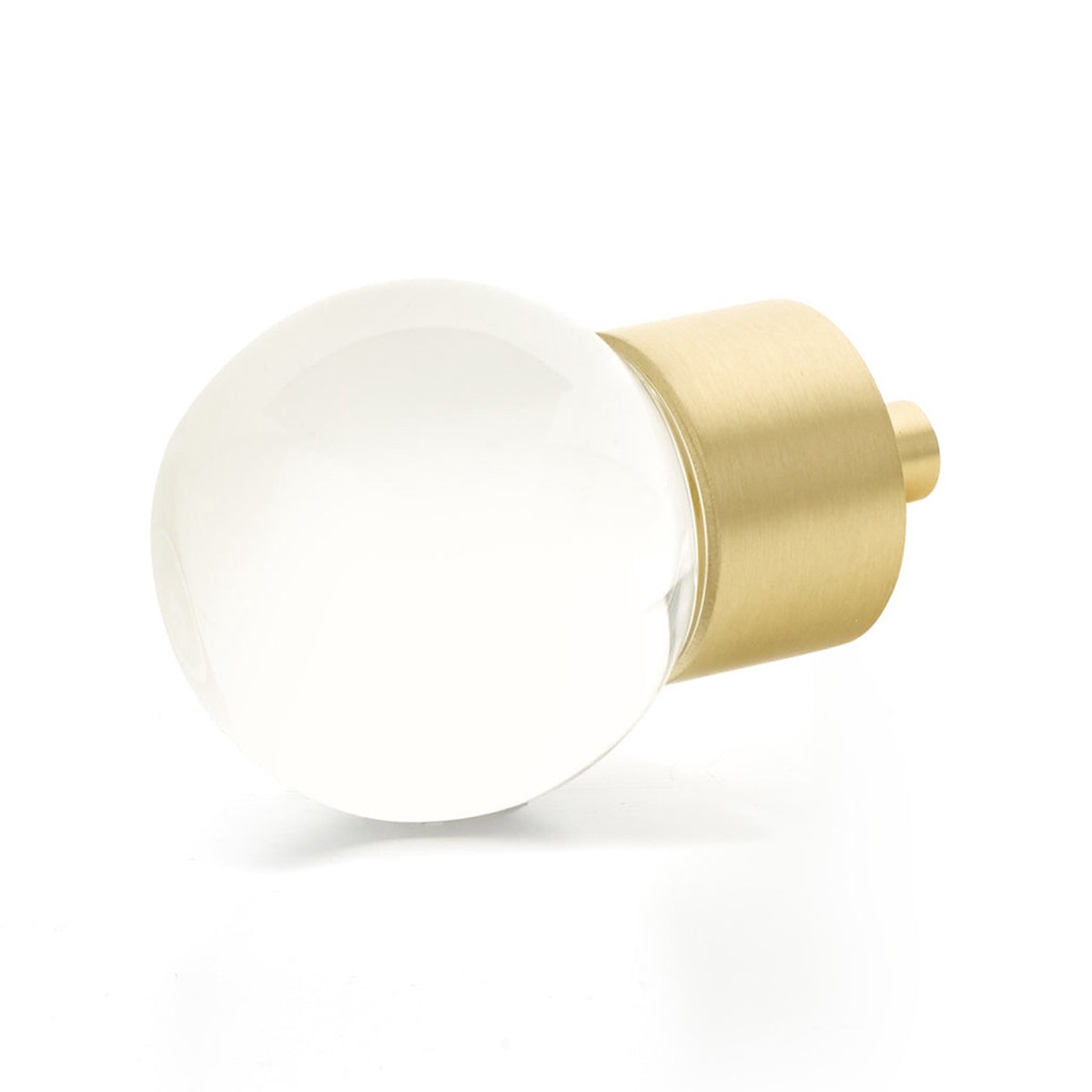 City Lights Globe Cabinet Knob - Cabinet Mount - 2 BrassGlassSatin Brass