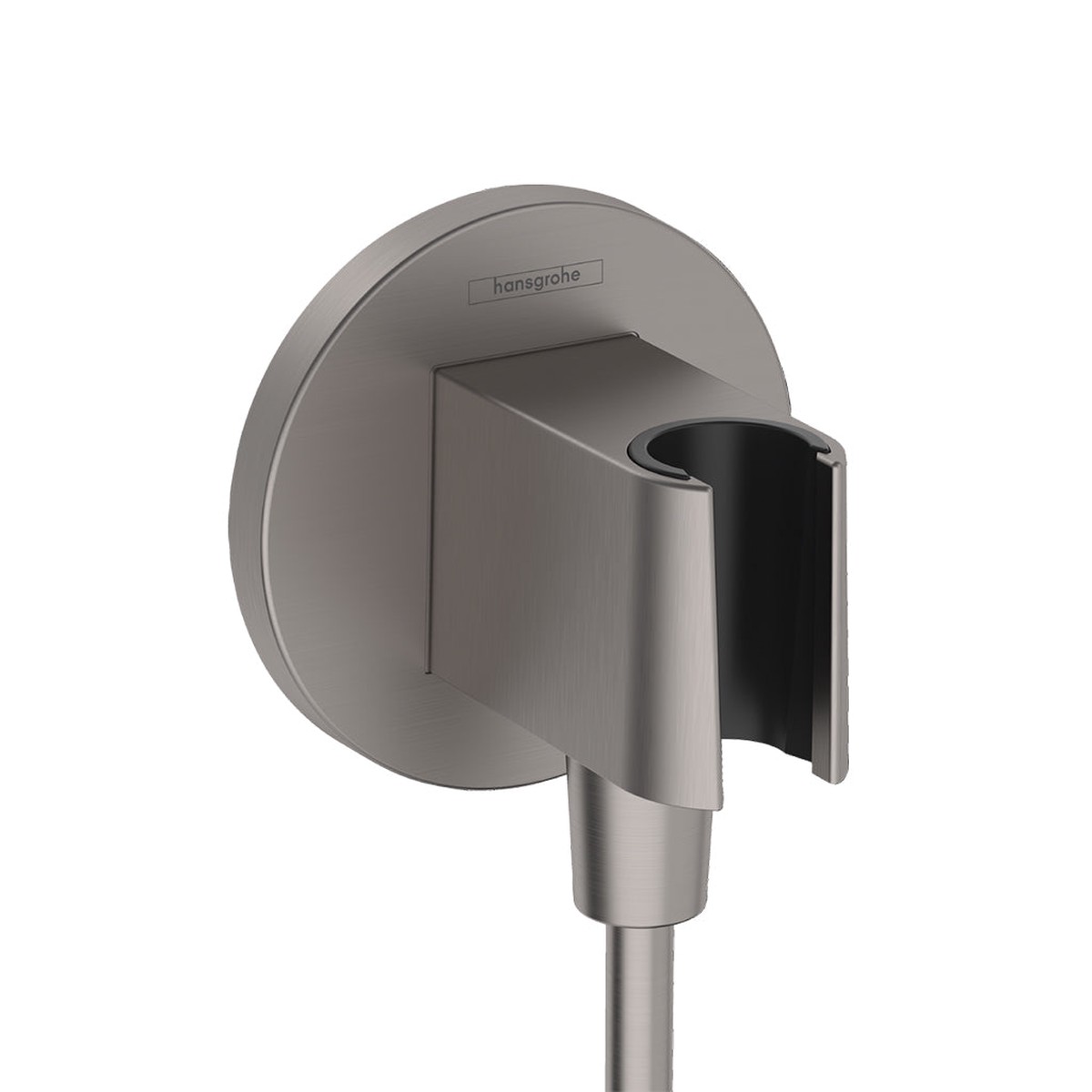 Fixfit S Hand Shower Holder Connector - Wall Mount - 4 BrassBrushed Black Chrome