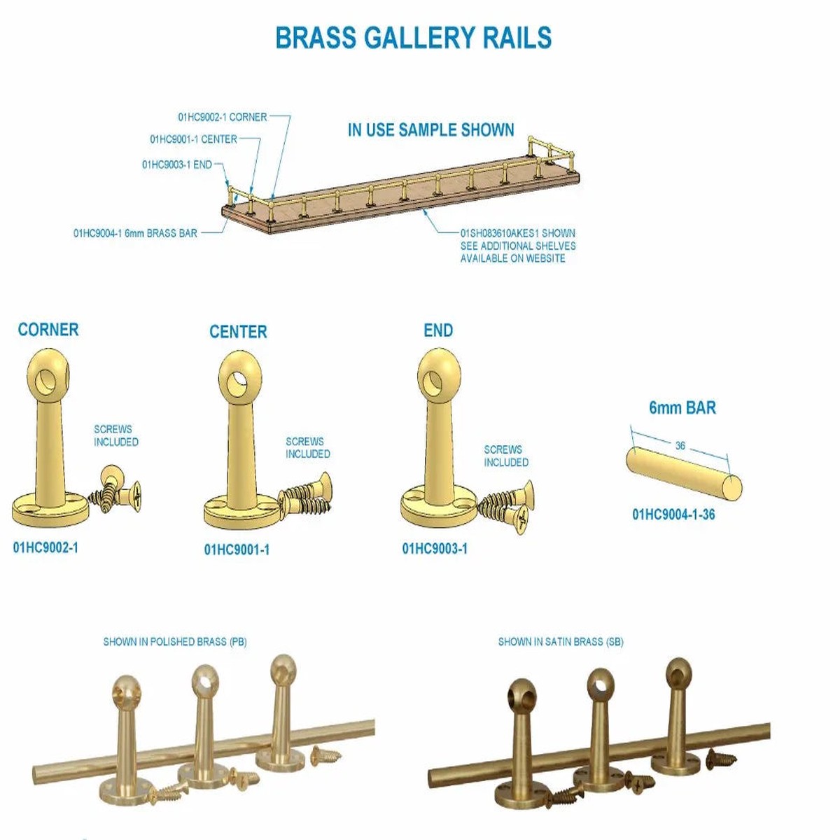 Gallery Rail Posts Traditional Flat Black