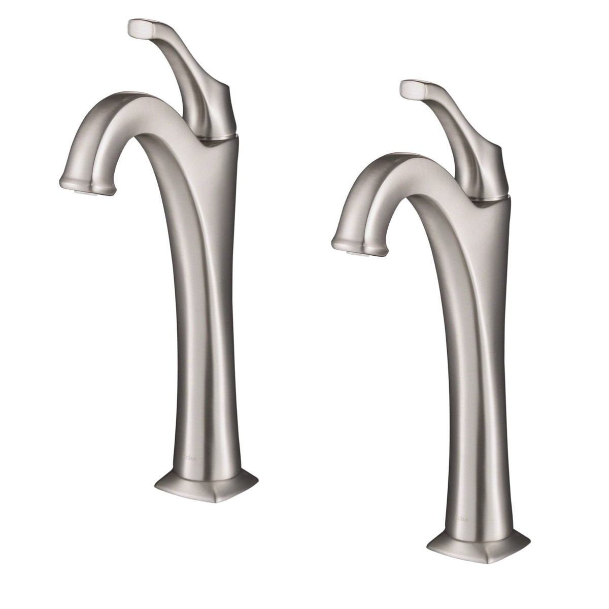 KRAUS Arlo 2-Pack Single Handle Vessel Bathroom Faucet with Pop Up Drain in Spot Free Brushed Nickel