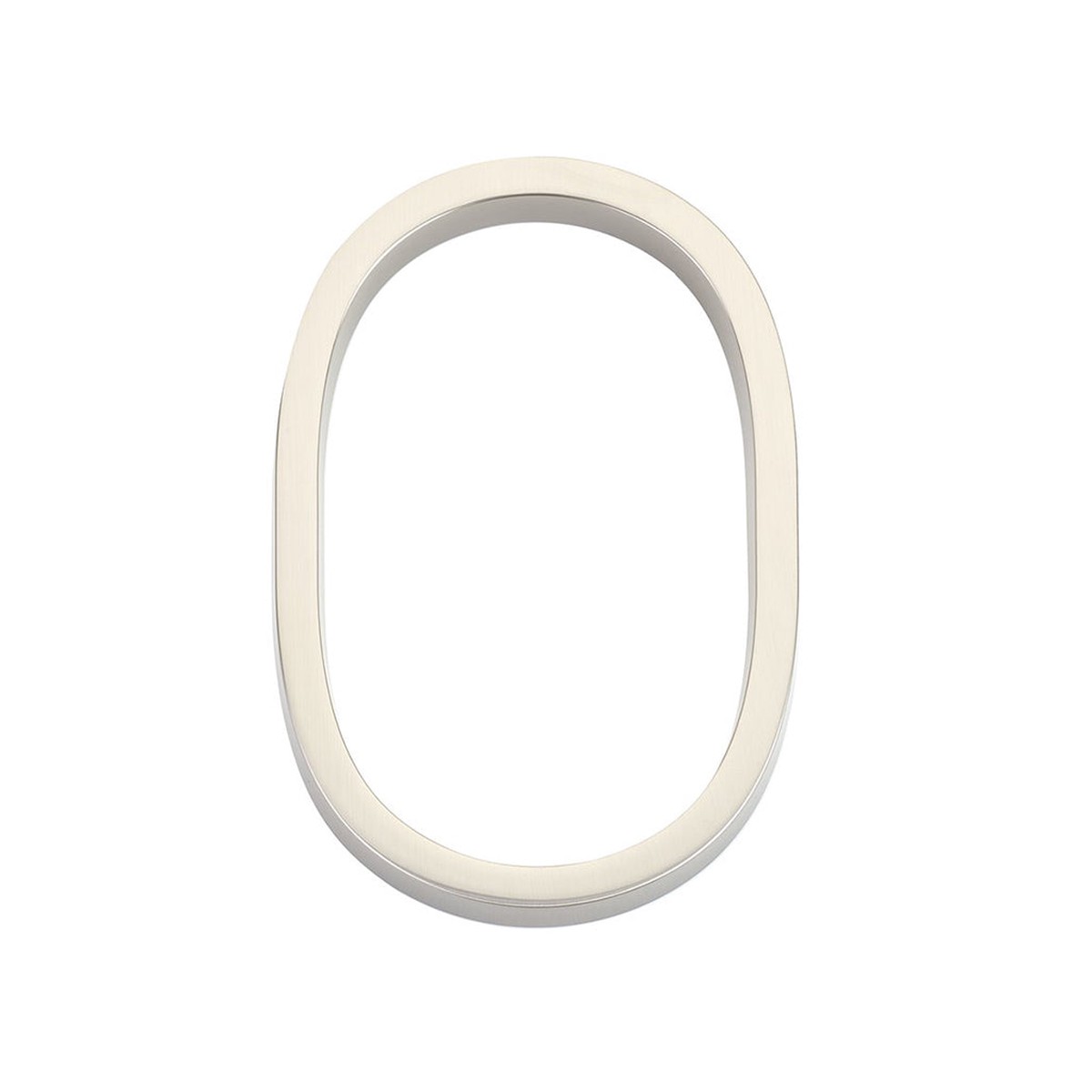 Modern 0 House Numbers - Wall Mount - 7 ZincSatin Nickel