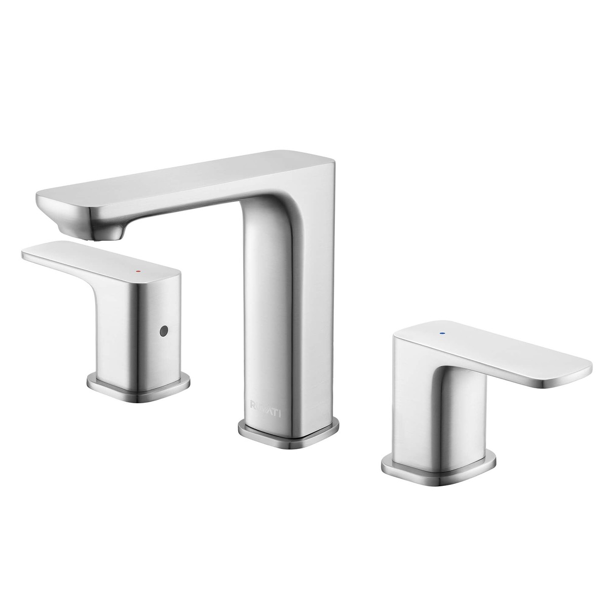 Ruvati Lanai Two Handle Widespread Modern Bathroom Faucet in Brushed Nickel