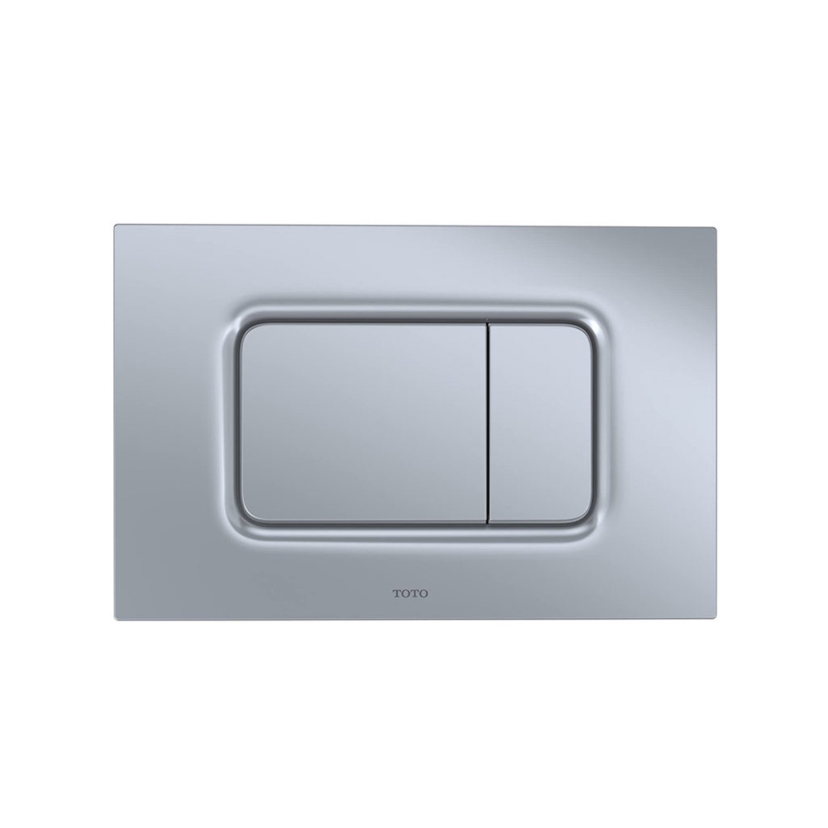Basic Square Dual Toilet Flush Plate - Wall Mount - 10 AbsMatte Silver