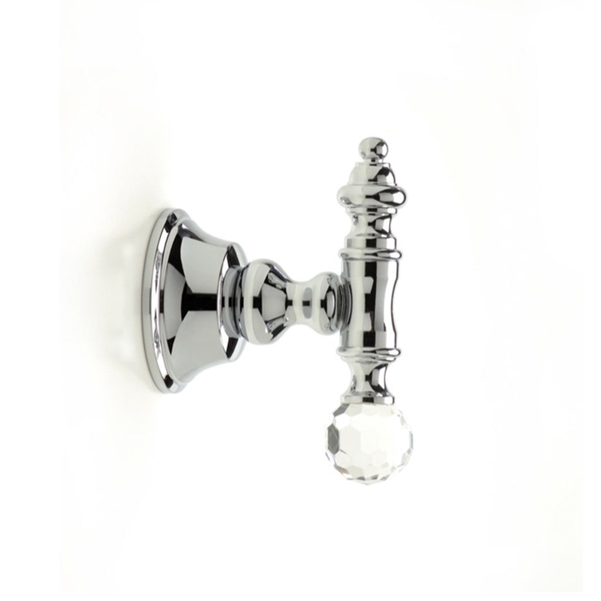 Bella Crown Swarovski Single Hook - Wall Mount - 5 BrassPolished Chrome