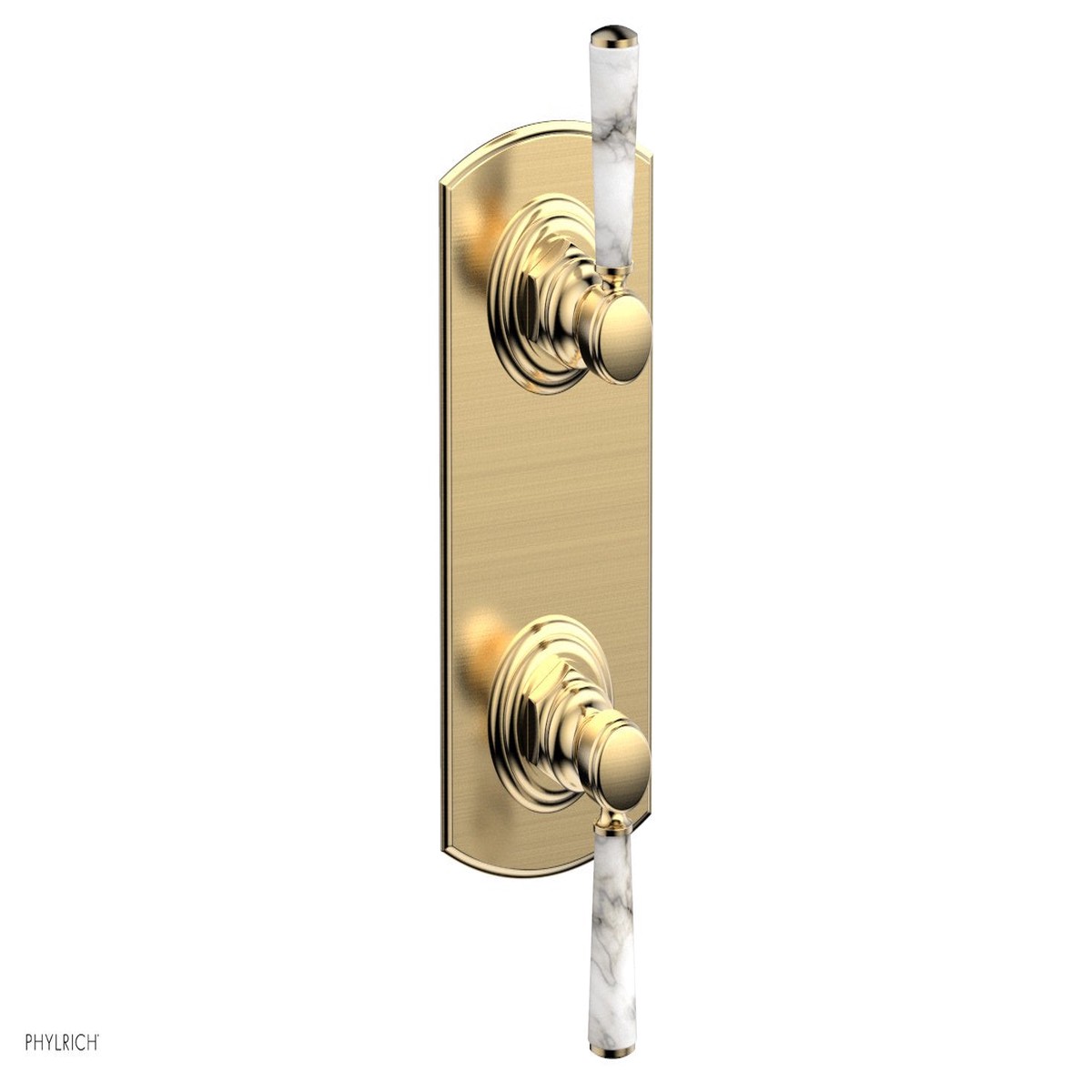 HEX TRADITIONAL HENRI 12 Thermostatic Valve with Volume Control or Diverter - White Marble Handles 4-155