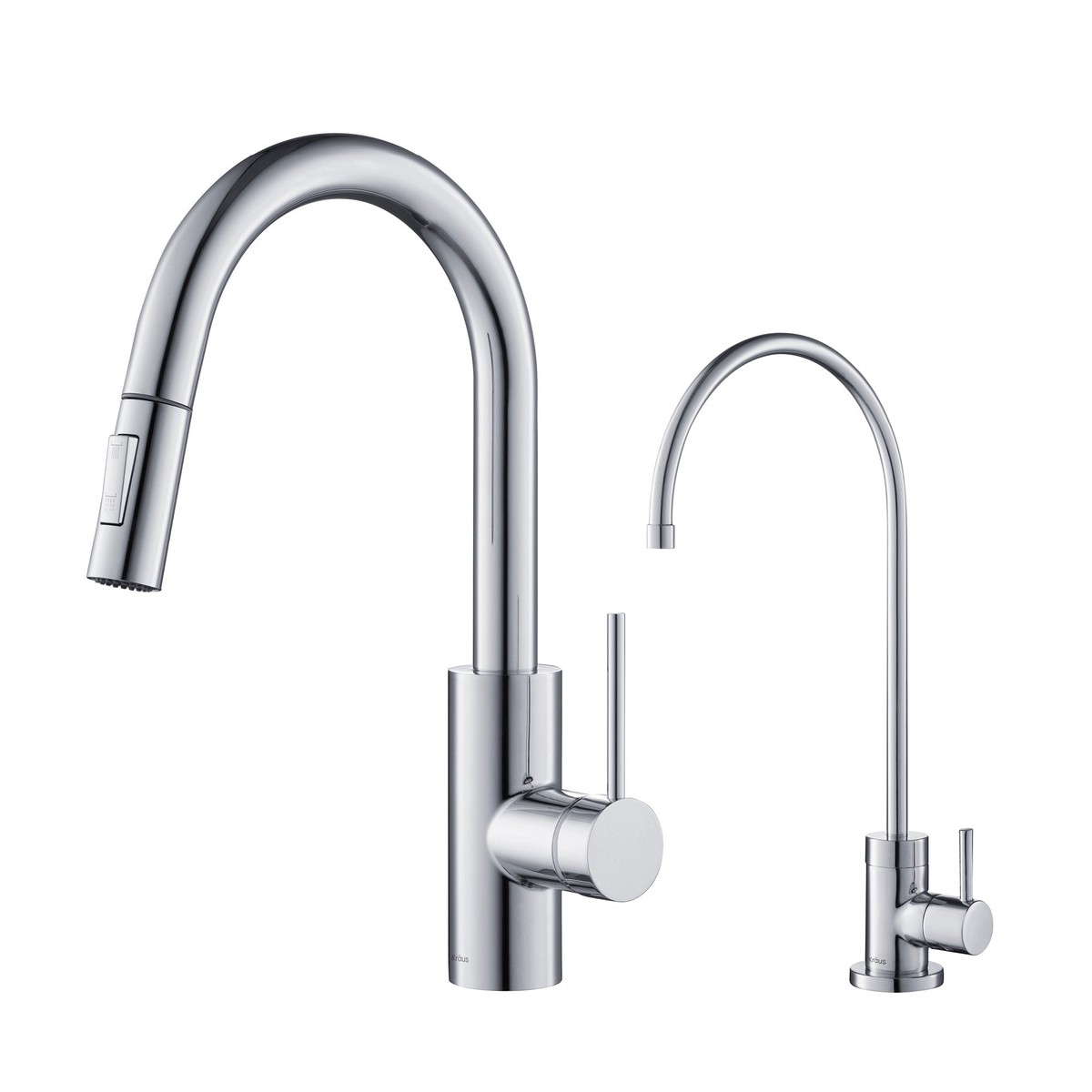KRAUS Oletto Pull-Down Kitchen Faucet Purita Water Filter Faucet in Chrome