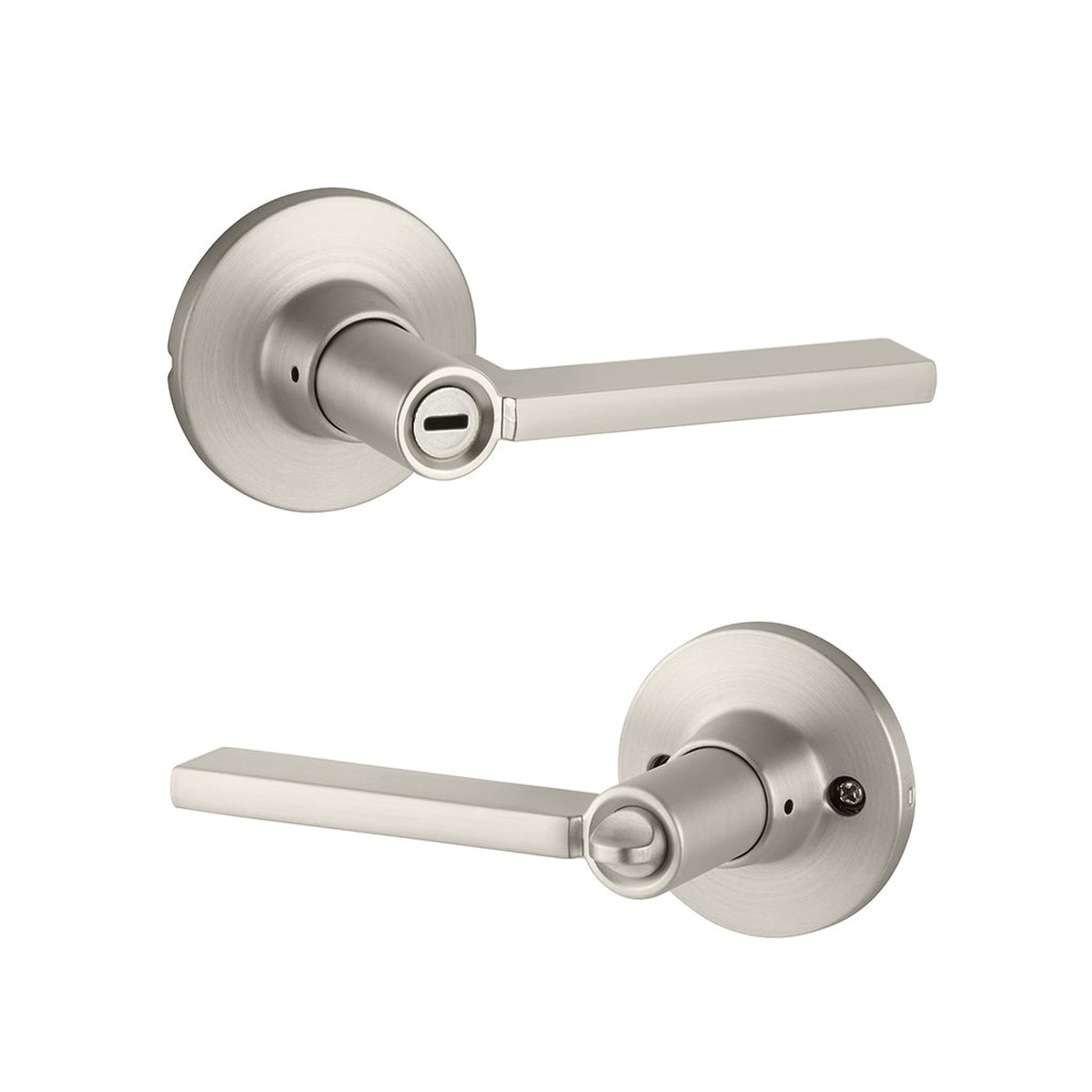 Owen Rosette Nils Privacy Door Leverset - Door Mount - 4 BrassSatin Nickel